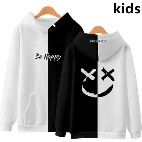 3 to 14 Years kids Hoodies Be Happy Smile Face 3D Hoodie Sweatshirt Boys Girls Fashion Cartoon Jacket Clothes womens hoody tops