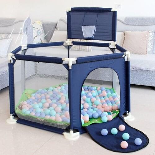Baby Playpen Pool Balls For Children Infant Playground Fence Toddler Solid Color Safety Guardrail Indoor Park Toy With 100pcBall