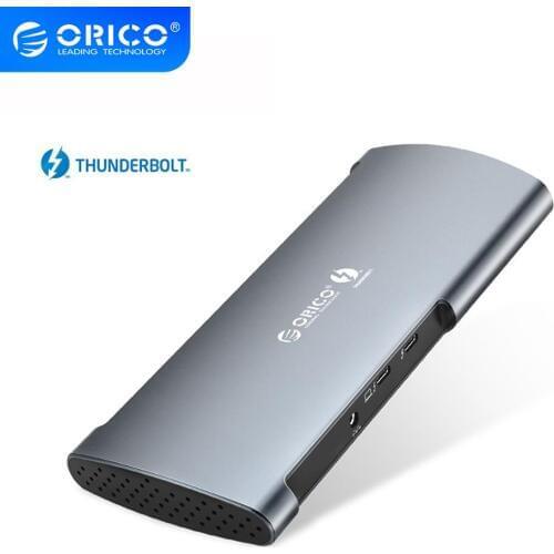 ORICO 40Gbps Real Thunderbolt 3 Dock USB Type C HUB to 8K DP HDMI USB3.0 RJ45 SD4.0 60W Charging Adapter For Macbook Pro Huawei
