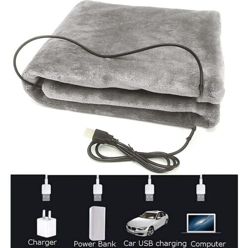 Flannel USB Electric Blanket Heated Scarf 39x28 Inch Overheating Protection
