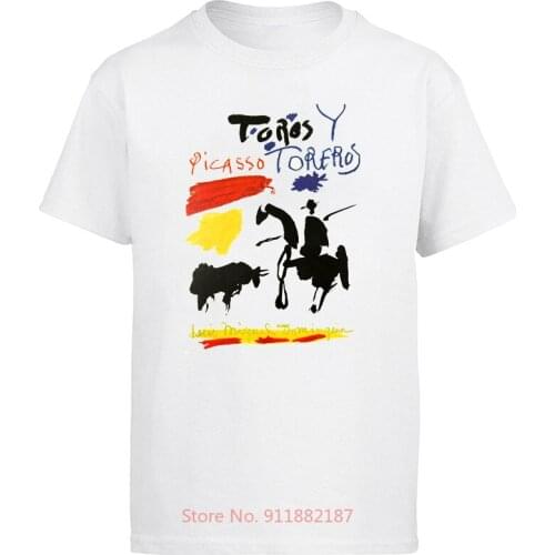 Men tshirt Toros Y Toreros (Bulls and Bullfighters) Artwork By Pablo Picasso T Shirt Book Cover Classic mens t shirts