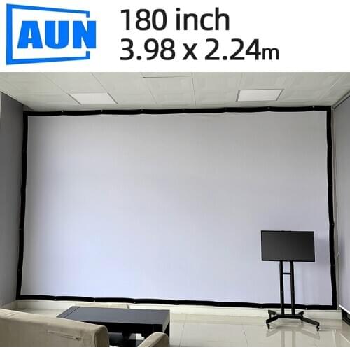 AUN 180inch Giant Screen. Upgrade Thicker Projector Screen, Customize the best size to fit your room for 1080P 4K Home theater