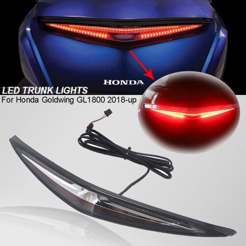 Chrome And BLACK Motorcycle Rear Trunk Turn Signal LED Brake Light For Honda Goldwing GL1800 2019 2018-2020