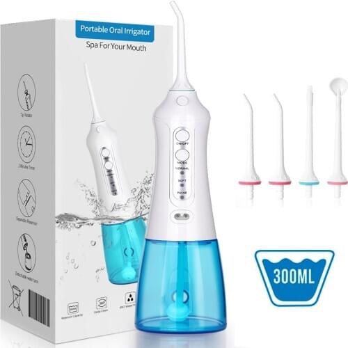 Oral Irrigator Portable Water Dental Flosser USB Rechargeable Water Floss Teeth Cleaner 5 Modes IPX7 Waterproof