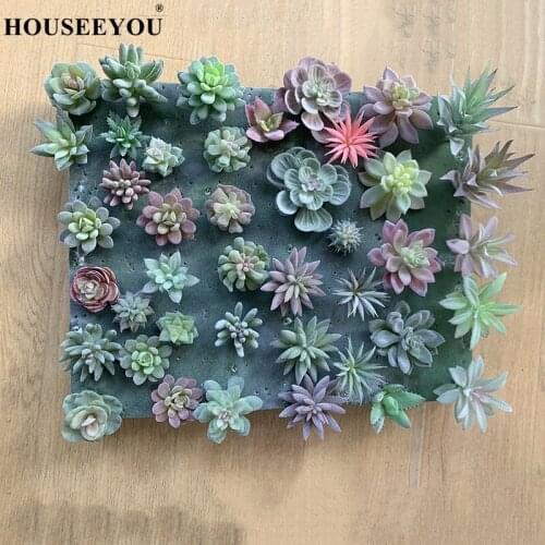 12Pcs/Set Artificial Succulents Fake Faux Flowers Mini PVC Simulated Floral Plants Craft Home Office Decor