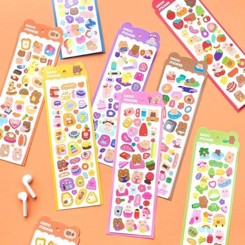 Colorful Candy Stickers Self Adhesive Decorative Diy Craft Bear Cakes Stickers Korean For Arts Greeting Cards Scrapbooking