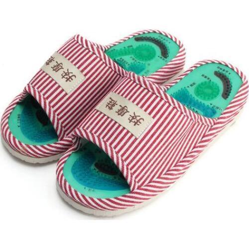 Summer Style Foot Acupoint Massage Shoes Foot Health Care Magnet Therapy Slippers Striped Pattern Indoor Shoes For Women & Men