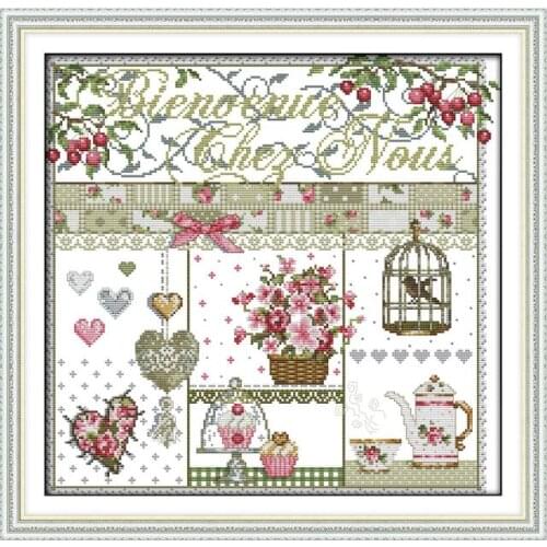 Home life cross stitch kit cartoon 14ct 11ct count print canvas stitching embroidery DIY handmade needlework