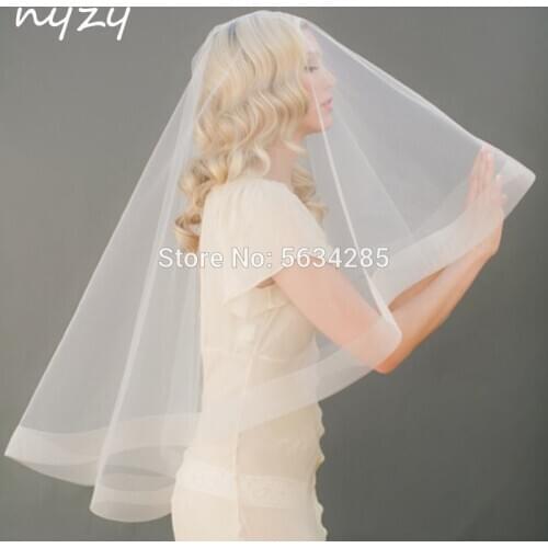 NYZY V1 1.5m Long No Comb One Layer Champagne Wedding Veil Bridal Veil Wedding accessories velo novia voile mariage 2020