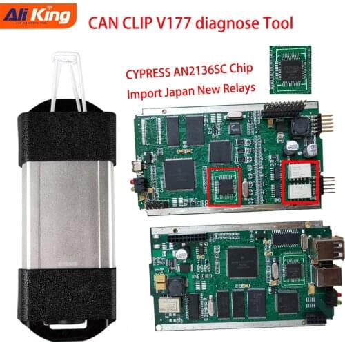 Full Chip AN2131C and NEC Relays Can Clip Professional Diagnostic Tool for Renault CANCLIP With Software V177 free shipping