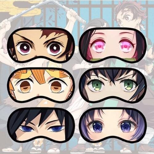Anime Demon Slayer Eye Patch Kimetsu No Yaiba Kamado Tanjirou Cartoon Sleep Blindfold Shading Casual Eyes Mask Cosplay Props