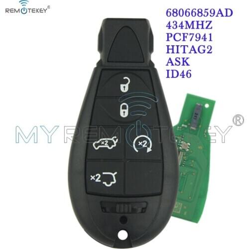 Remtekey #7 68066859AD Caliber,Grand Cherokee Fobik key remote 5 button 434Mhz for Chrysler European model