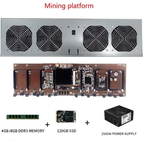 DIY Mining rig frame farm case 8GPU mining 12GPU crypto for mining raiser psu power supply