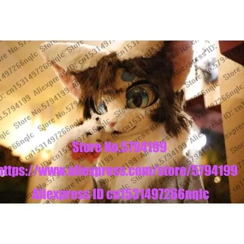 Customized Available REAL PHOTO dx0066 head CAT full sets husky dog Suit fursuit Costume fox Party Carnival Gift