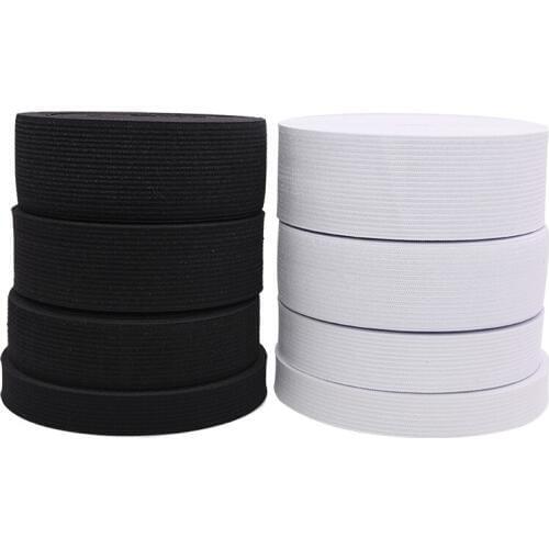 5 Yard Elastic Bands White and Black 15/20/25/30/35/40/45mm Polyester Elastic Bands for Clothes Garment Sewing Craft Accessories