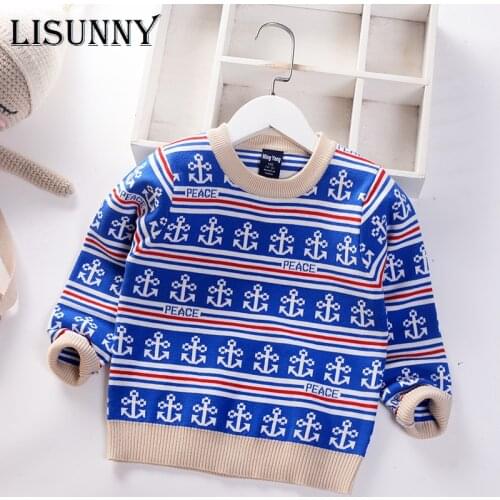 Boys Sweater 2021 New Autumn Winter England Style Baby Sweater Jumper Children Sweater Fashion Toddler Sweater Kids Clothes 2-7y