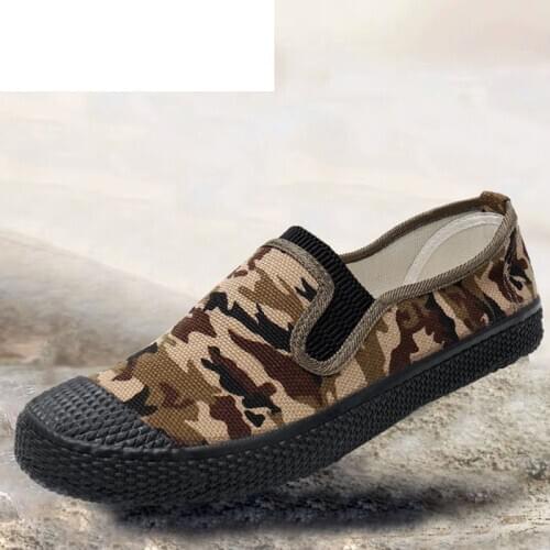 Classic Camouflage Work Casual Shoes Men Slip-On None Slip Men Shoes Comfortable Light Fashion Working Shoes for Man