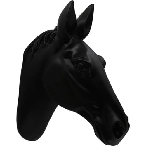 Horse Head Wall Decor, Sculpture, Home Living Room Accessories, Bar, Hotel, Office Decoration Black Color