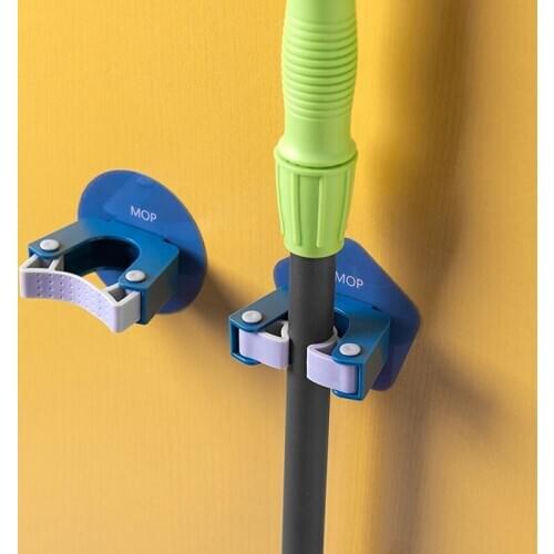 Bathroom Wall Broom Mop Holder Wall Mounted Mop Holder Home Adhesive Storage Broom Hanger Mop Hook Racks Kitchen Organizer