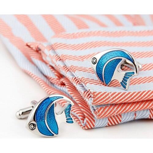 French Animal Cufflinks Mens Unisex Gifts Daily Shirts Cuff Buttons High-quality Copper Clownfish Tropical Fish Cuff Links