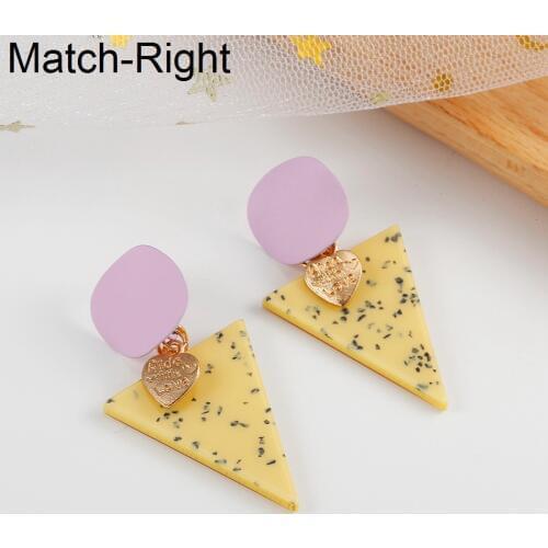 Match-Right Women Statement Trendy Earrings For Women Korean Acrylic Dangle Drop Earrings Pendant Female Jewelry NR201
