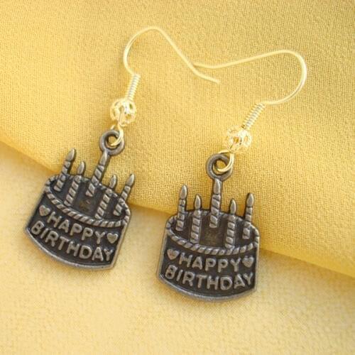 RED SNAKE Newest Vintage Retro Style Jewelry Gunmetal Birthday cake Earrings Cooper Dangle Earring for Women EB0023