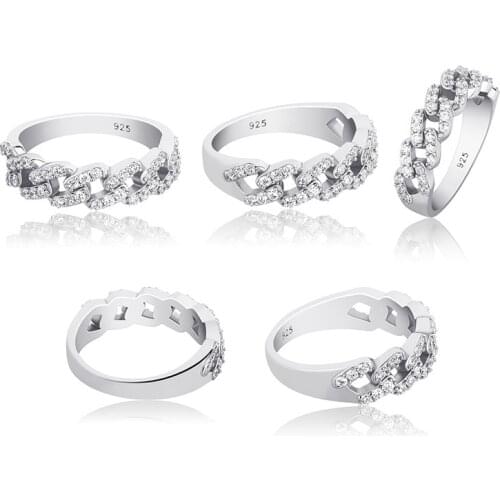 Hot Selling Popular 925 Silver Full Zircon Ring Woman Personalized Engagement Jewelry