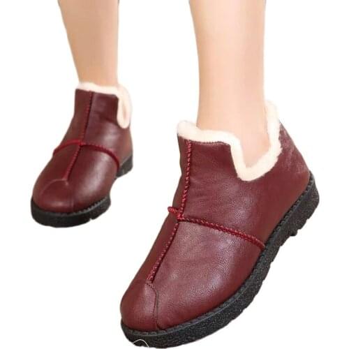 2021 Winter Women High Top Hot Plush Ankle Boots Lady Thermal Casual Platform Warm Shoes Female Girls Lady Botas Mujer