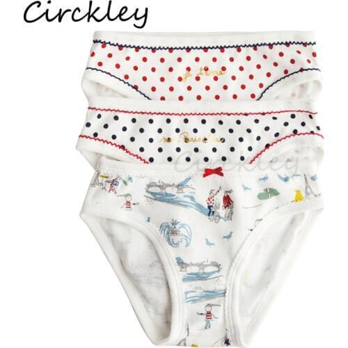 3PCS/Lot Cotton Girl Panties Cute Cartoon Print Young Girls Briefs Kids Lovely Dot Knickers for Toddler Underwear Children