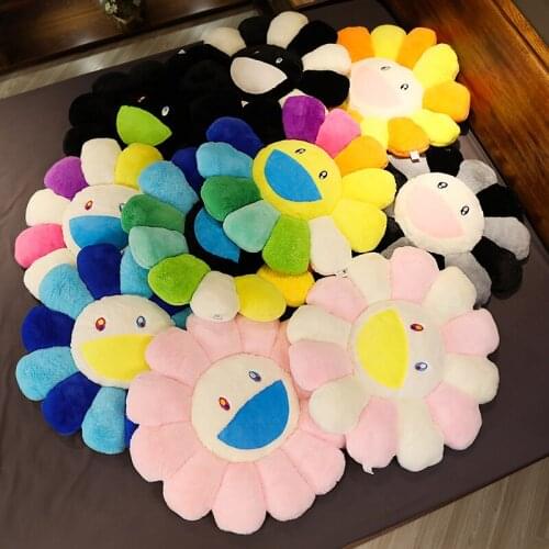 New 40/60cm Cute Sunflower Pillow Rainbow Flower Plush Toy Baby Child Floor Playing Cushion Sofa Home Furnishing Car Decoration