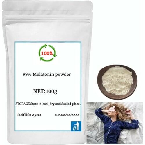 50-500g high-quality 99% natural melatonin powder lighten spots and Anti-aging hormone