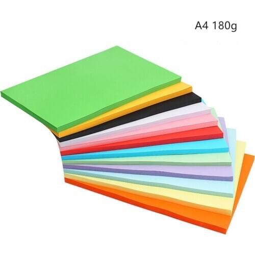50pcs/lot A4 180g Natural Wood Pulp Colorful Cardboard Paper Copy Paper Handmade DIY Origami Materials