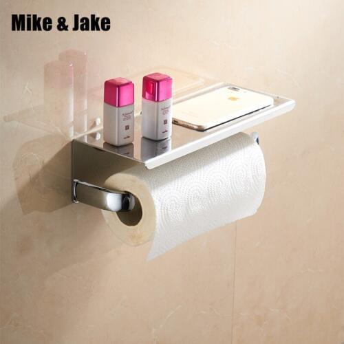 Bathroom Accessories chrome silver paper holder shelf stainless 304 Toilet Paper Holder,Roll Holder,Tissue Holder with plate 877