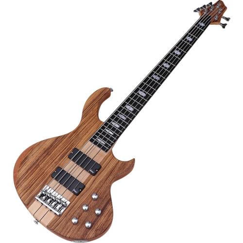 4 String Neck Through Active Electric Bass Guitar 43 Inch Ashwood Body Natural Color Bass Guitar with Canada Maple Neck