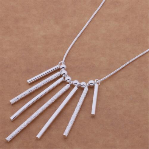 Free shipping Popular fashion silver color European style charm seven column pendant necklace high quality jewelry N094 Kinsle