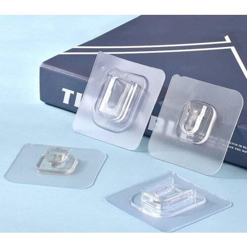 Double-sided Adhesive Wall Hooks Transparent and Waterproof Stickers Home Supplies JA55
