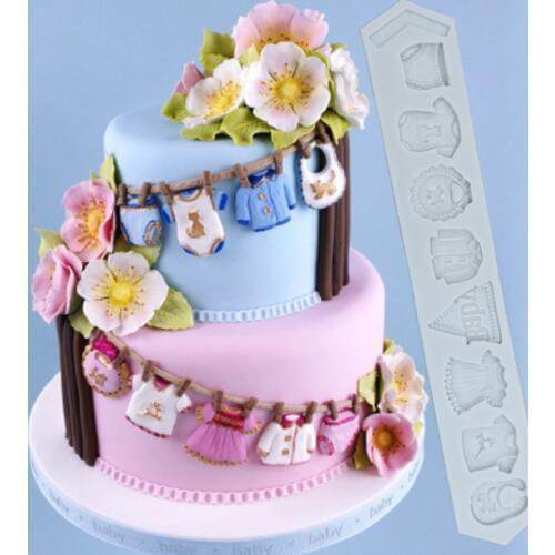 Baby Clothing Molds Fondant Cake Decorating Tools Silicone Molds Sugarcraft Chocolate Baking Tools for Cakes Gumpaste Form