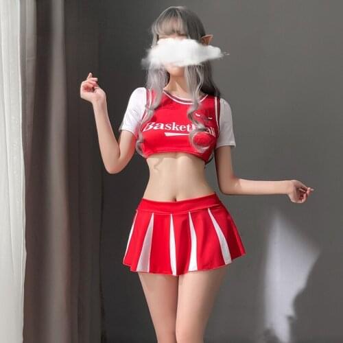 New Sleeve Hip Pleated Print Skirt Suit cosplay Sexy Lingerie Dynamic Football Baby Split Cheerleading Uniform Contrast Short