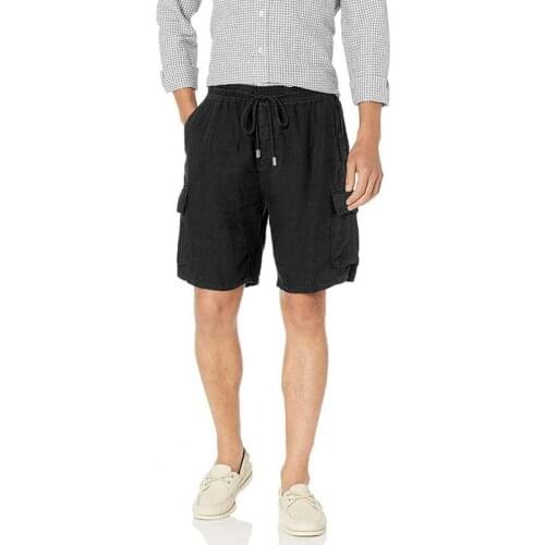 80%HOTCargo Shorts Solid Color Drawstring Men All Match Multi Pockets Shorts for Working