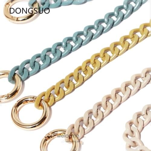 Chain strap colorful yellow beige blue metal chain for Designer handbag bag purse parts replacement Accessories parts Hardware