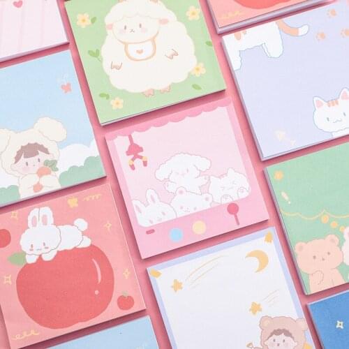 Cute pet party Memo Pad Message Sticky Notes Decorative girl cat Notepad Note paper Memo Stationery Office Supplies