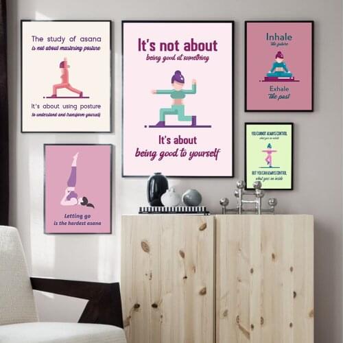 Cartoon Abstract Cute Funny Yoga Girl Wall Art Canvas Painting Nordic Posters and Prints Wall Pictures for Living Home Decor