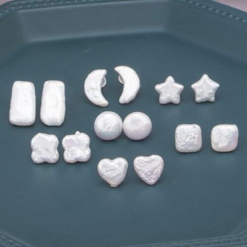 Wholesale Real Freshwater Baroque Pearl Earrings Gold Plated Stud Earrings Nice Party Wedding Women Gift 10 pairs/lot