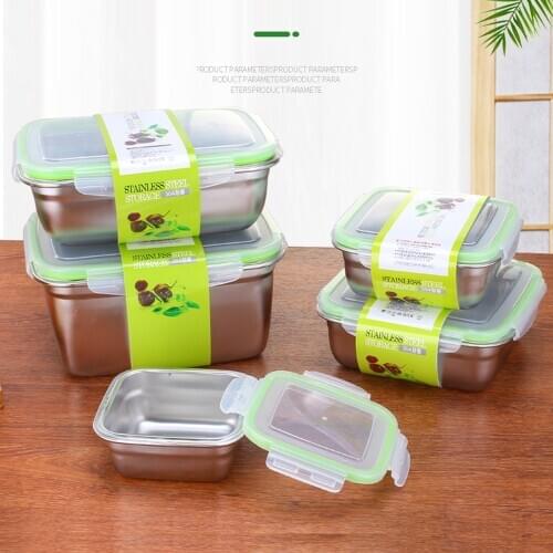 Stainless Steel Food Thermos Storage Container Lunch Box For Kids Sealed Fresh-Keeping Bento Box Stock Student Picnic Dinnerware