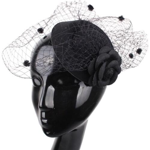 Handmade Mesh Fascinator Hat For Elegant Women Formal Dress Chapeau Cap Ladies Occasion Church Chapeau Cap Hair Clip Net Hats