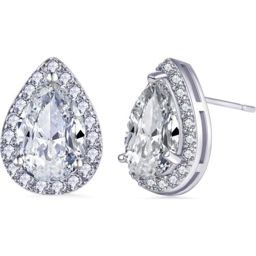Emmaya Hot Water Drop Design Pear Cut Top Quality Cubic Zircon Stud Earring Luxury Gift for Women Jewelry