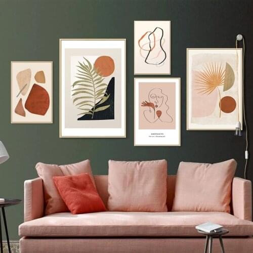 Modern Abstract Wall Art Poster And Print Boho Style Gallery Canvas Painting Wall Art Pictures For Living Room Home Decoration