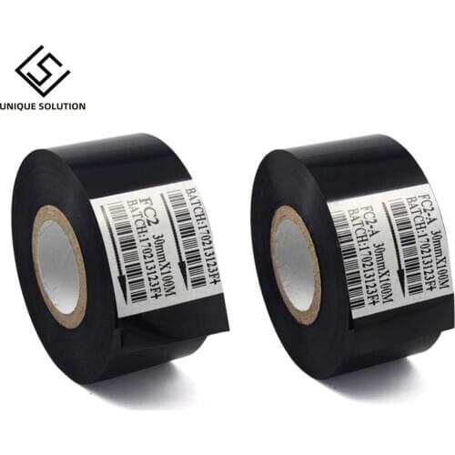 Thermal Ribbon Of Ribbon Printing Machine 30*100m Date Code Printer Accessory Black 30mm Width For DY-8 HP-241B