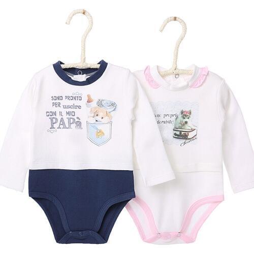 Baby Spring Autumn Bodysuit Toddler Girl Boy Cotton Onesies Fashion Outfit Party Holiday Clothes Long Sleeve Bottoming White