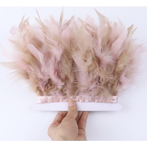 WCFeatherS 1Meter Natural Turkey feather Trim fringe 4-6 " feathers for crafts Clothing Dress Decorative Ribbon party Accessory